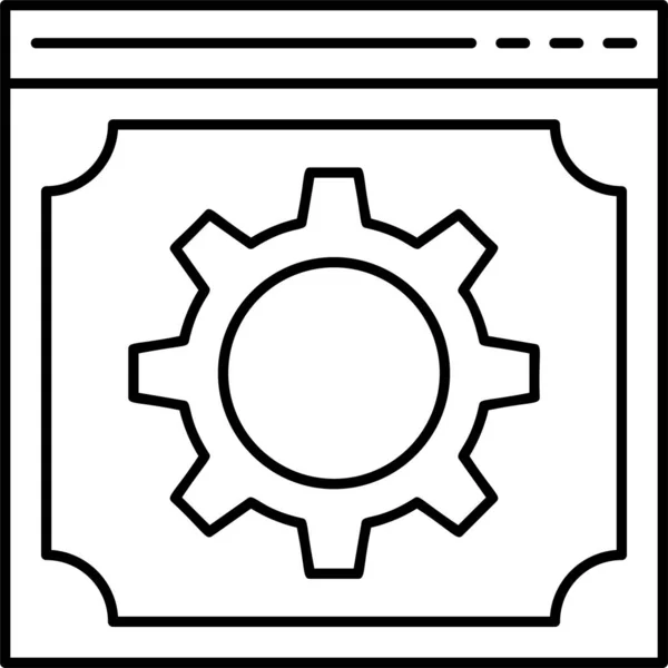 Ikona Ustawienia Przeglądarki Internetowej Stylu Zarysu — Wektor stockowy
