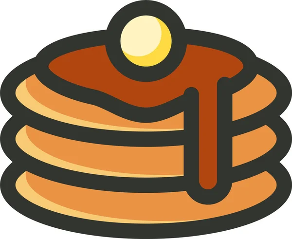 Иконка Торта Завтрак Стиле Заполненного Контура — стоковый вектор