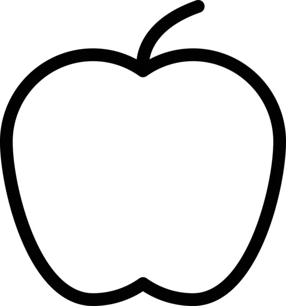 Pomme Manger Icône Nourriture Dans Style Contour — Image vectorielle