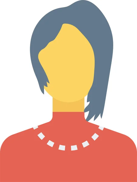 Avatar Dame Utilisateur Icône Dans Style Plat — Image vectorielle