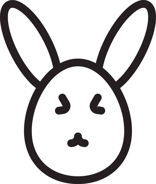 Hayvan Tavşanı Paskalya Ikonu Ana Hatlarıyla — Stok Vektör