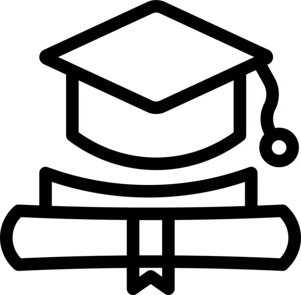 Bechelor Grado Diploma Icono Estilo Esquema — Vector de stock