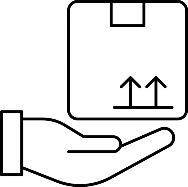 Icono Protección Cartón Cuidado Estilo Esquema — Vector de stock