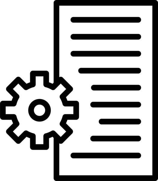 Configurer Icône Préférence Engrenage Dans Style Contour — Image vectorielle