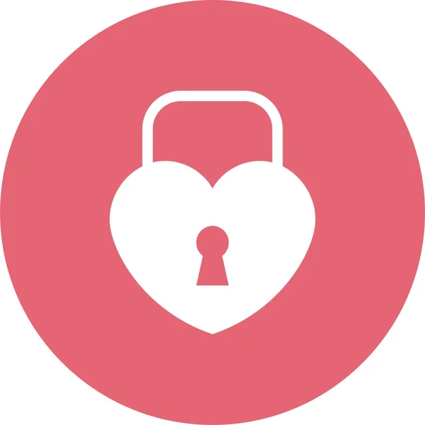 Κλειδί Καρδιάς Εικονίδιο Κλειδαριά Στυλ Σήμα — Διανυσματικό Αρχείο