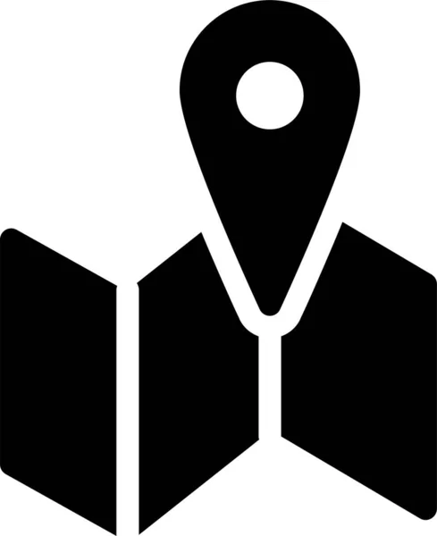 Gps Locatie Kaart Pictogram Solide Stijl — Stockvector