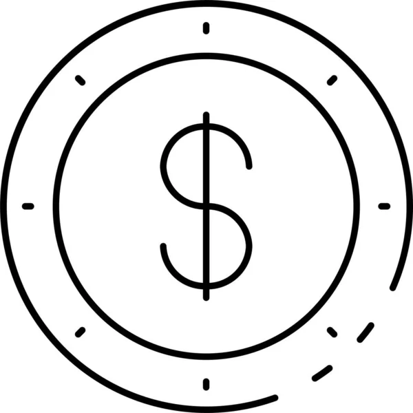 钱币一美元图标 — 图库矢量图片