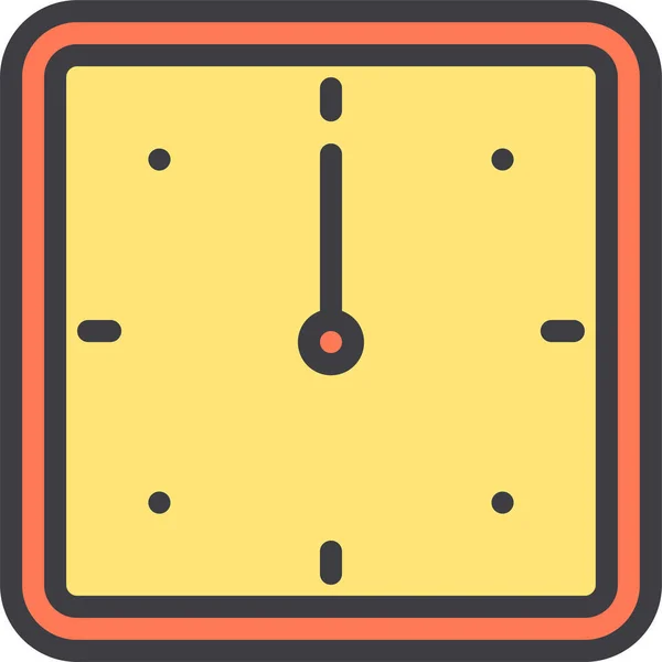 Icône Essentielle Conception Horloge Dans Style Contour Rempli — Image vectorielle