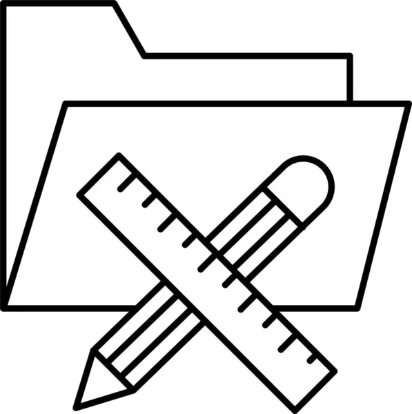 Répertoire Document Fichiers Icône Dans Style Contour — Image vectorielle