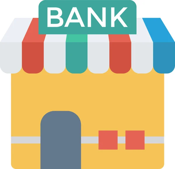 Bank Building Finance Icon Flat Style — Stock Vector