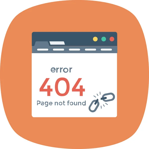 Browser Error Internet Icon Flat Style — Stock Vector