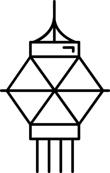 Значок Лампы Украшения Лампы Стиле Наброска — стоковый вектор