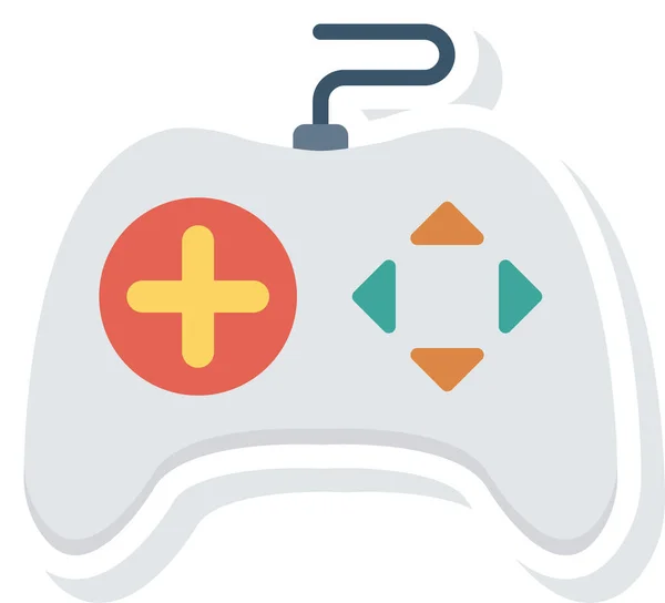 Düz Biçimli Kontrol Oyunu Joypad Simgesi — Stok Vektör