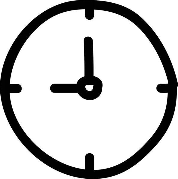 Horloge Minuterie Wallclock Icône Dans Style Dessiné Main — Image vectorielle