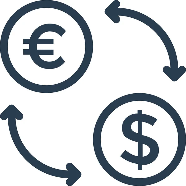 Monnaie Échange Finance Icône Dans Style Outline — Image vectorielle