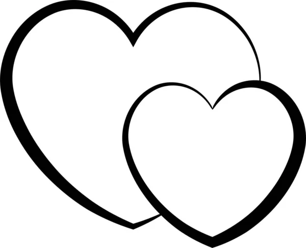 Corazón Corazones Amor Icono Estilo Dibujado Mano — Vector de stock