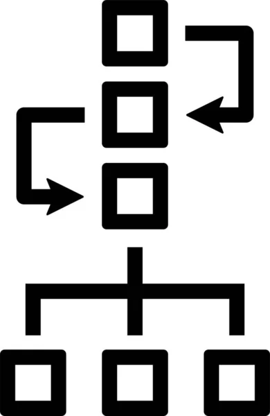 Ikona Pracovního Postupu Schématu Plánování Pevném Stylu — Stockový vektor