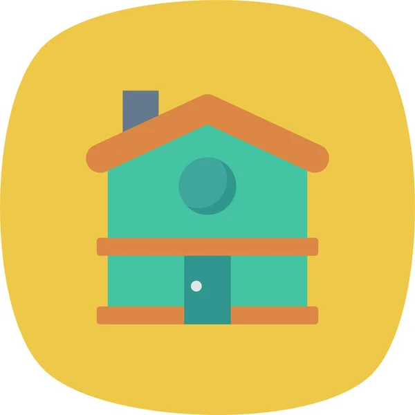 Bâtiment Maison Icône Maison Dans Style Badge — Image vectorielle
