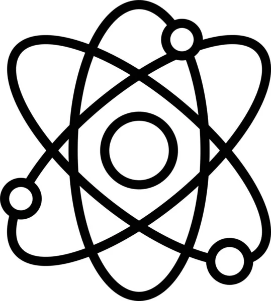 Ikona Atomových Molekul Elektronů Stylu Osnovy — Stockový vektor