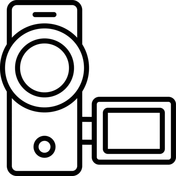 Camcorder Handliches Recorder Symbol Umriss Stil — Stockvektor