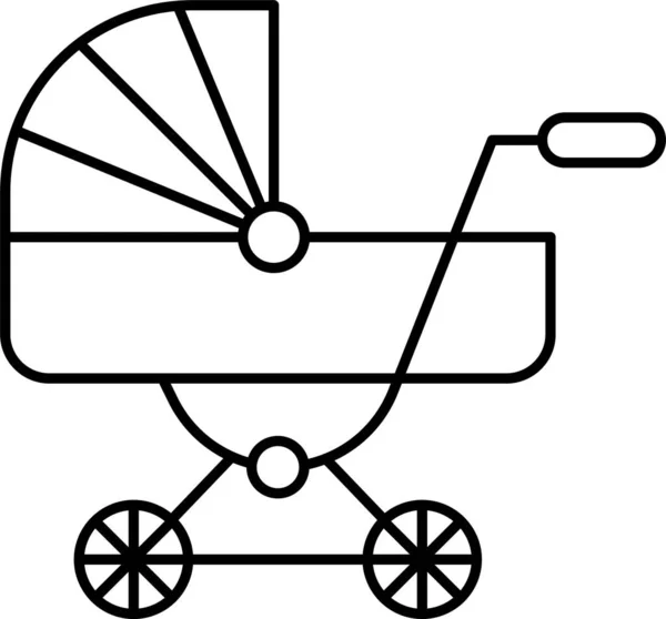 Itme Sandalyesi Bebek Arabası Simgesi — Stok Vektör