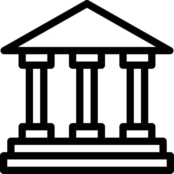 Icono Efectivo Del Edificio Del Banco Estilo Esquema — Archivo Imágenes Vectoriales