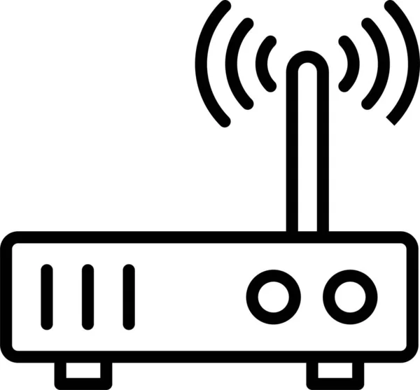 Routeur Sans Fil Icône Wifi Dans Style Contour — Image vectorielle