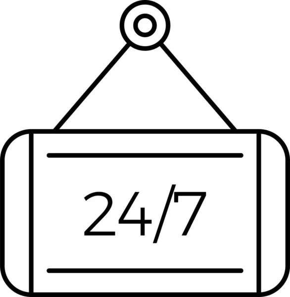 Panneau Suspendu Icône Ouverte Dans Style Contour — Image vectorielle