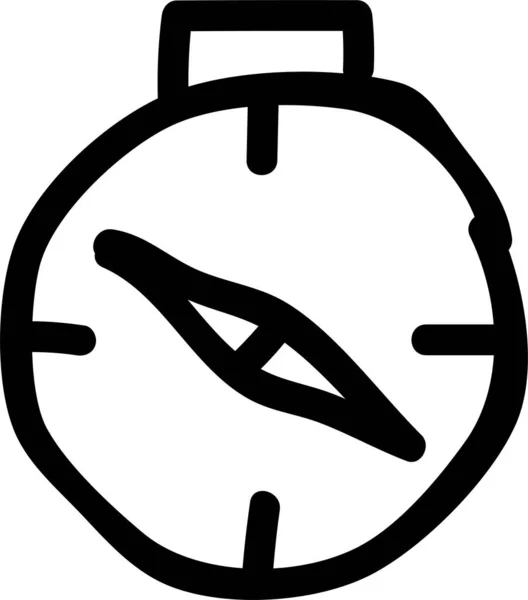 Uhr Richtungs Icon Handgezeichnetem Stil — Stockvektor