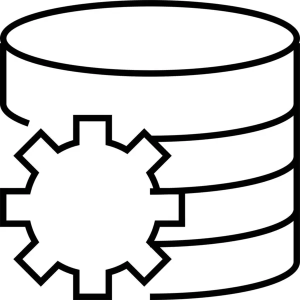 Cog Database Server Icoon Grote Lijnen — Stockvector