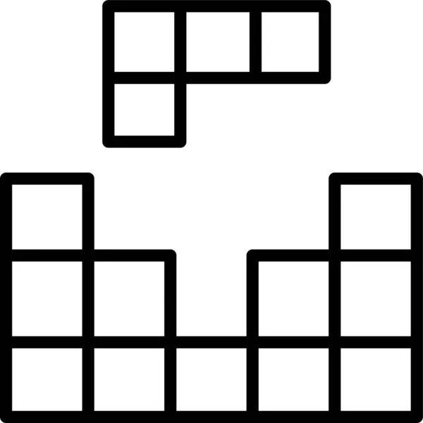 Würfel Gaming Puzzle Symbol Umrissstil — Stockvektor