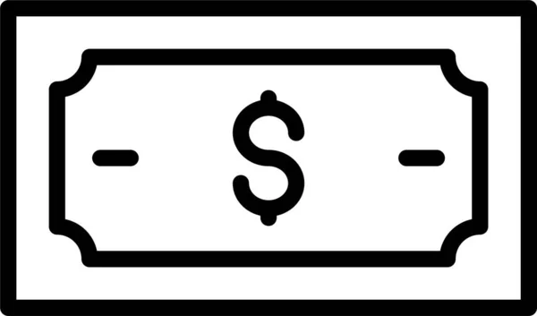 Εικονίδιο Κέρδους Δολάρια Μετρητών Στυλ Περίγραμμα — Διανυσματικό Αρχείο