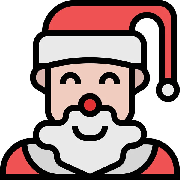 Claus Santa Icono Navidad Estilo Contorno Lleno — Archivo Imágenes Vectoriales