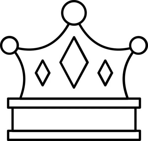 Στέμμα Αυτοκρατορία Βασιλιάς Εικόνα Στυλ Περίγραμμα — Διανυσματικό Αρχείο