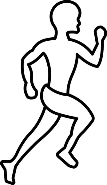Jeu Marathon Icône Course Dans Style Contour — Image vectorielle
