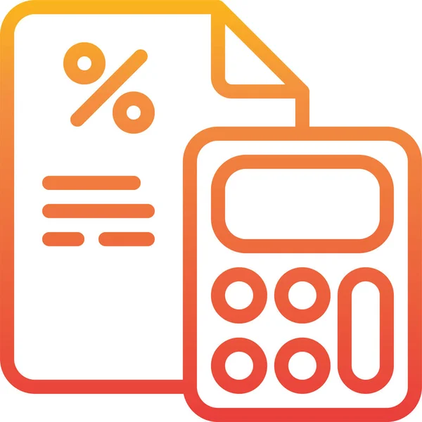 Zakelijke Calculator Percentage Pictogram Gladde Stijl — Stockvector