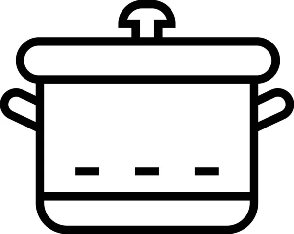 锅中煮沸的图标 轮廓式 — 图库矢量图片