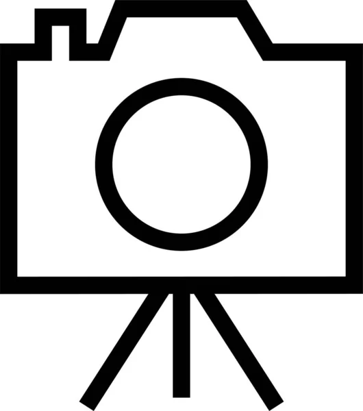 Icône Numérique Ordinateur Caméra Dans Style Contour — Image vectorielle