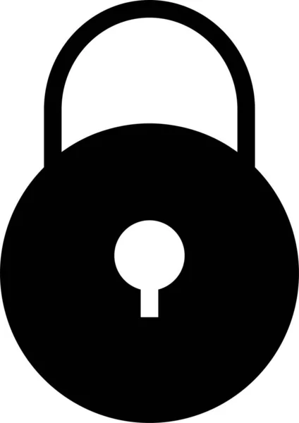 Locked Protection Security Icon Solid Style — Stock Vector
