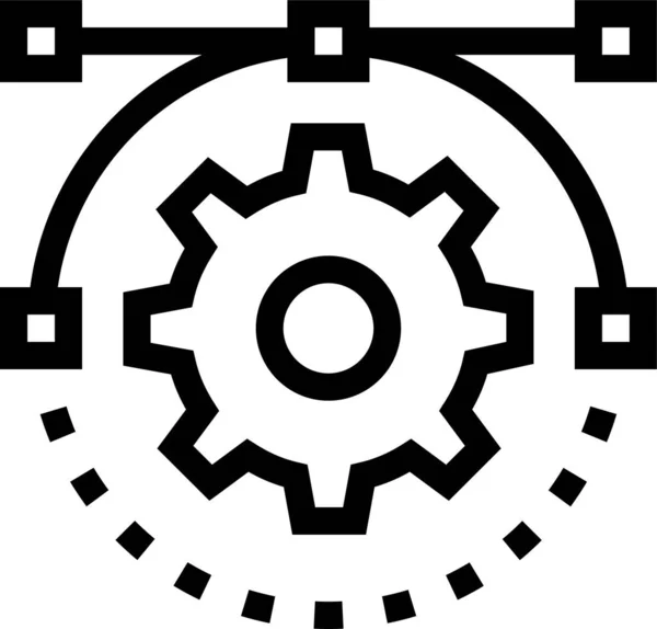 Konfiguration Design Getriebe Symbol Umriss Stil — Stockvektor