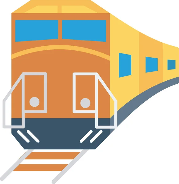 Rail Trein Vervoer Icoon Platte Stijl — Stockvector