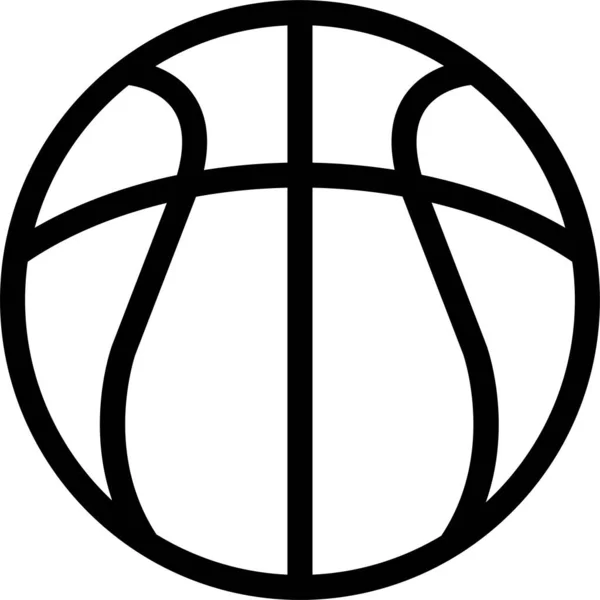 Canasta Pelota Icono Baloncesto Estilo Esquema — Archivo Imágenes Vectoriales