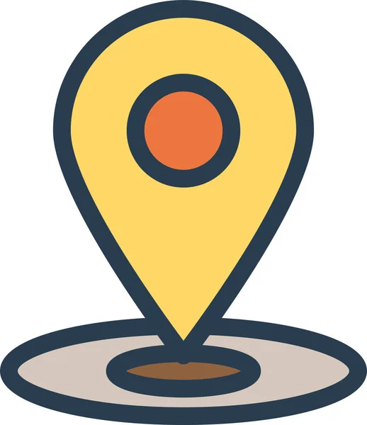 Location Map Pin Icon Filled Outline Style — Stock Vector