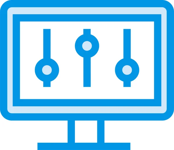 Konfigurationskontrolle Monitor Symbol Ausgefülltem Outline Stil — Stockvektor