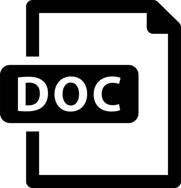 Doc Dateiformat Symbol Solid Stil — Stockvektor
