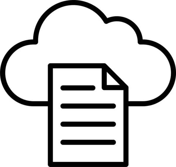 Значок Хмарного Сервера Файлів Стилі Контурів — стоковий вектор