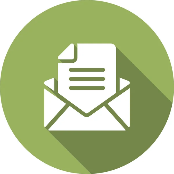 Mail Boîte Réception Icône Courrier Dans Style Ombre Longue — Image vectorielle