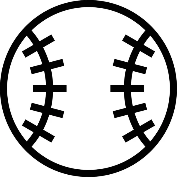 Labda Bázis Baseball Ikon Körvonalazott Stílusban — Stock Vector