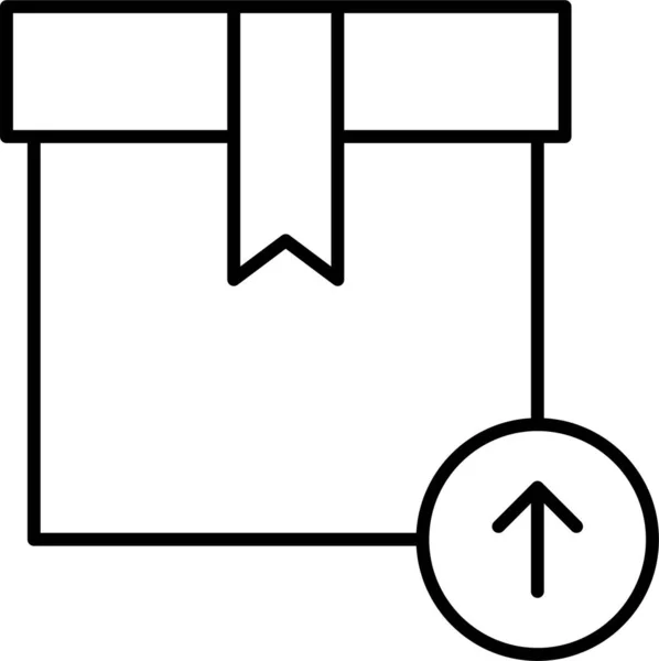 Doos Leveren Geschenk Pictogram Omtrek Stijl — Stockvector