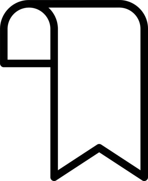 Lesezeichen Etikettenband Symbol Umrissstil — Stockvektor